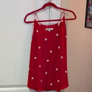 Loft Red Polka Dot Cami Top
